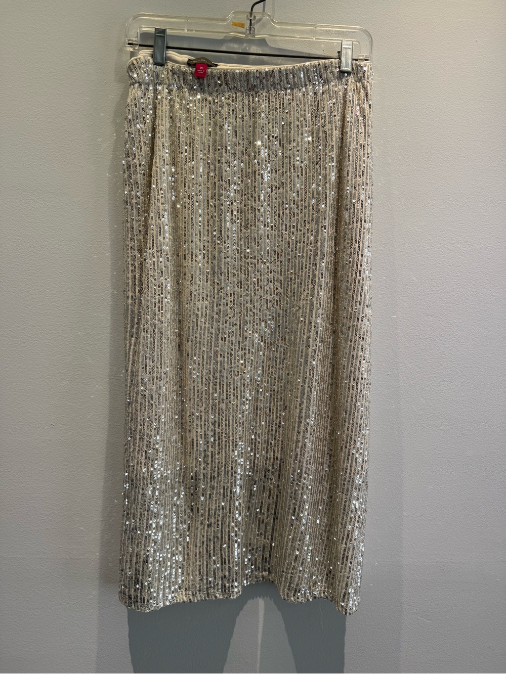 Vince Camuto Cream Sequin Maxi skirt and kimono